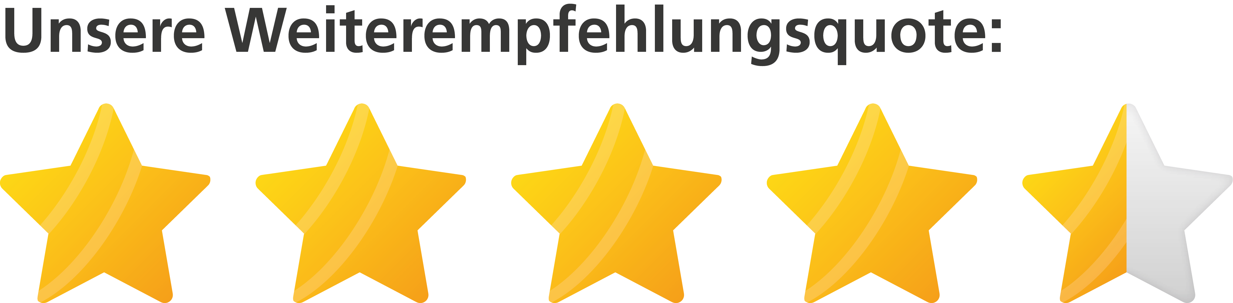 4,5 Sterne Weiterempfehlung